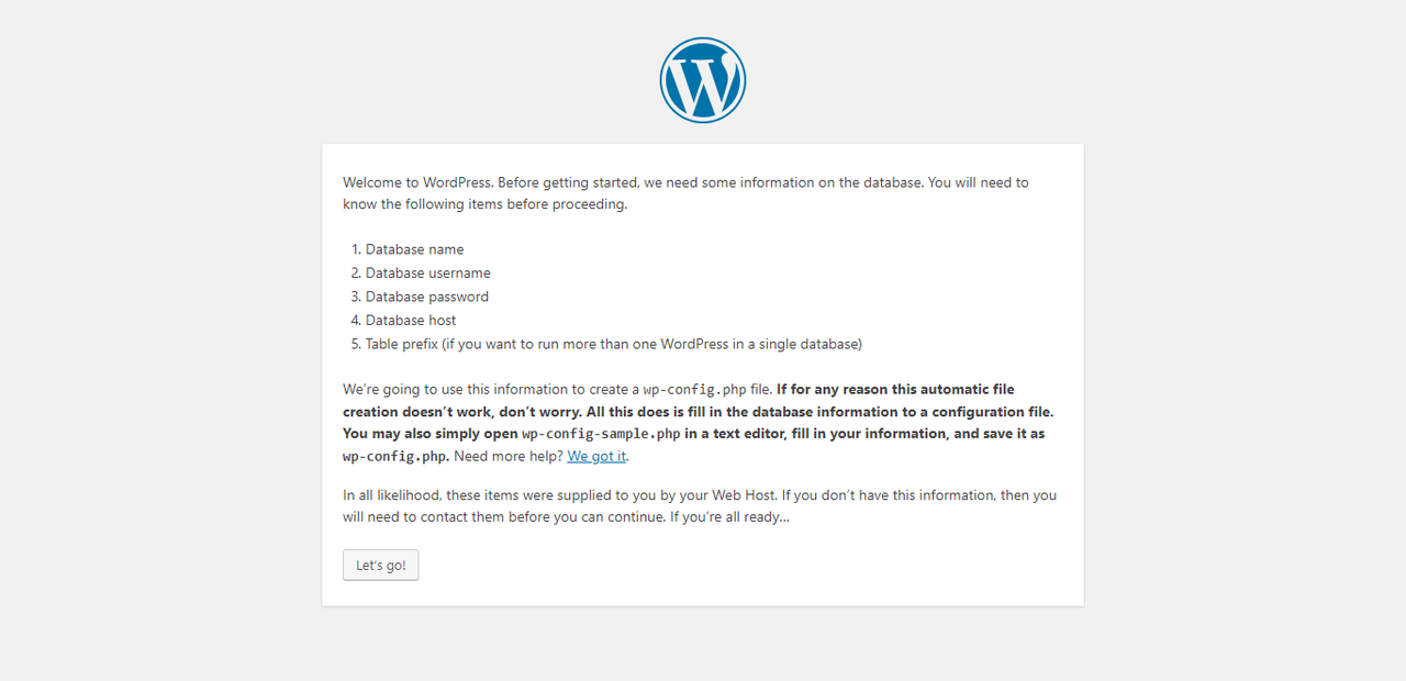Start installing WordPress on your host