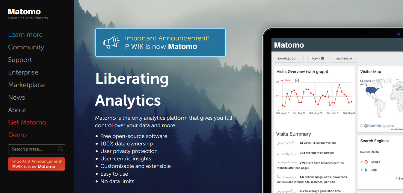 Matomo Analytics plugin