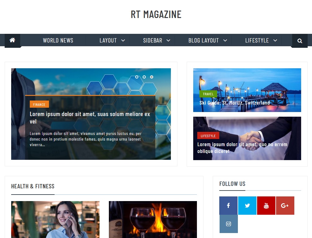 RT magazine on of the best free WordPress themes for business