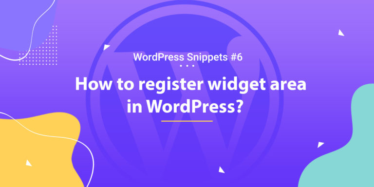Register Widget Area in WordPress 1