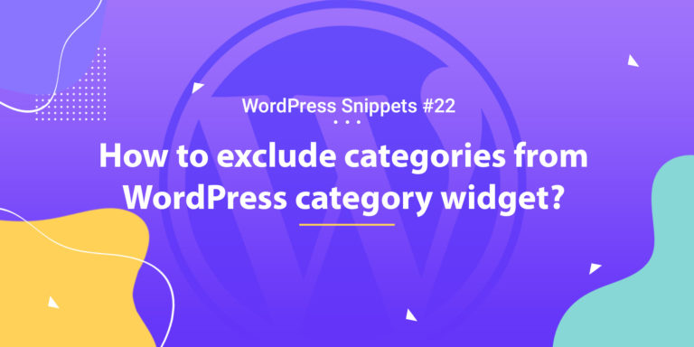 How to exclude categories from the WordPress category widget 22